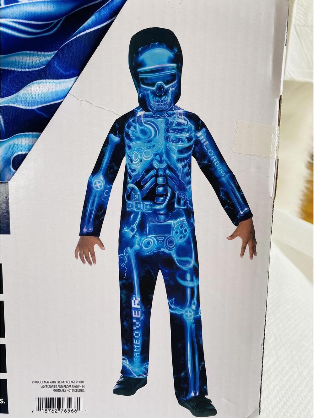 Skeleton Gamer Costume Boys XS 4 5 Halloween Jumpsuit